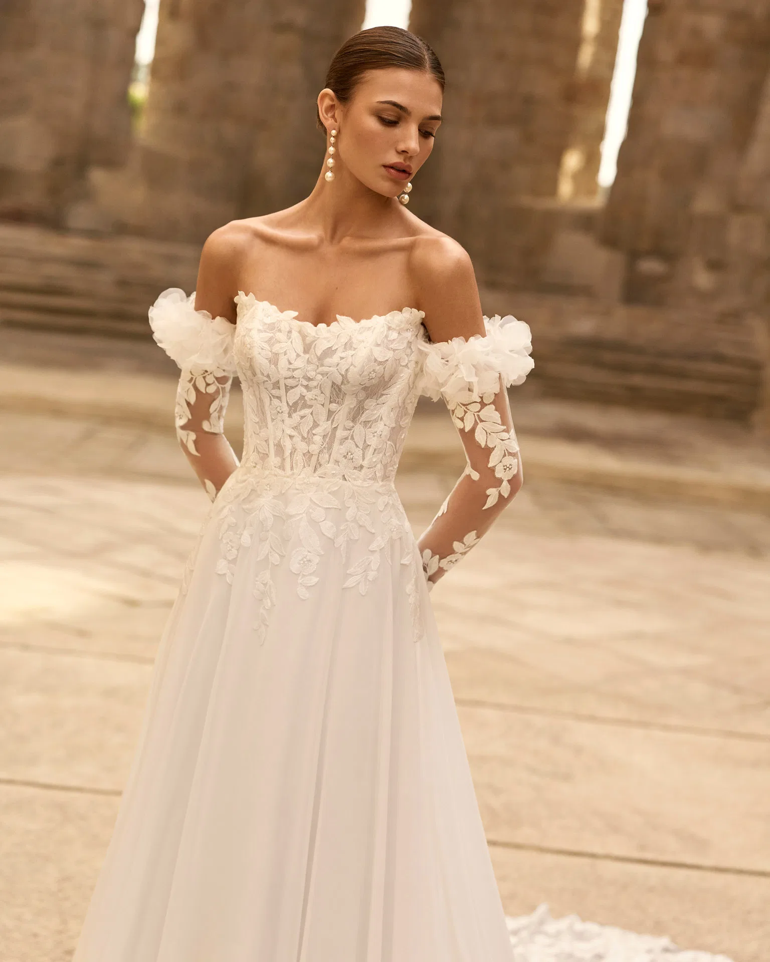 Robe de mariée Paraje Adriana Alier - détails bustier en dentelle - Aubagne