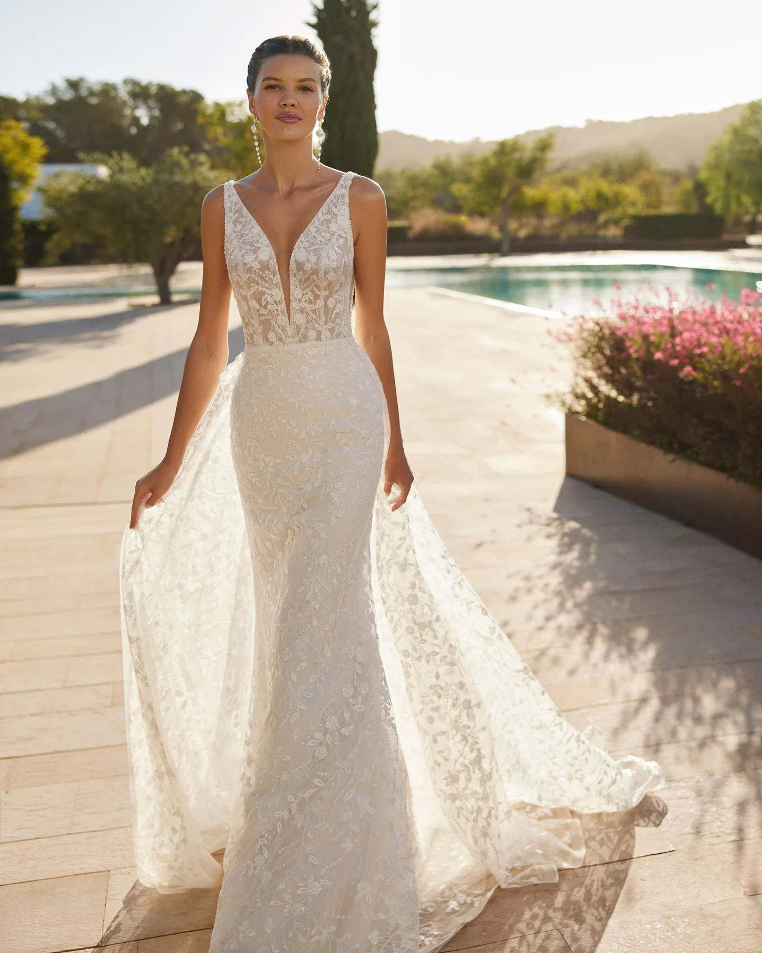 Senin robe de mariée sirène Adriana Alier à Aubagne avec traine